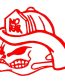 Fireman skull adhesive decal