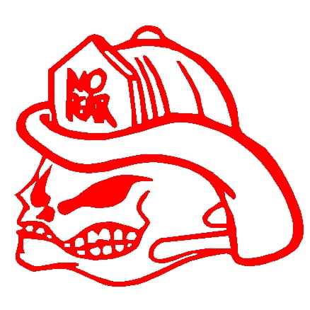 Fireman skull adhesive decal