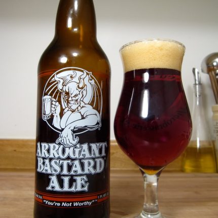 Arrogant Bastard Ale Bottle and Glass Sticker