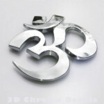 AUM OM Adhesive Chrome Emblem