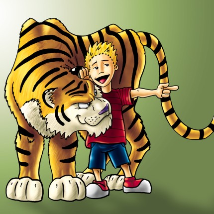 Calvin and Hobbes Rectangular Color Stickers 07