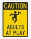 CAUTION ADULTS AT PLAY FUNNY BEER STICKER