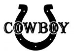 Cowboy with Horseshoe Decal