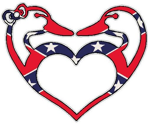 Duck Hunting LOVE Sticker 2 FILLS Flag Rebel