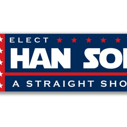 elect HANS SOLO a straight shooter bumper sticker