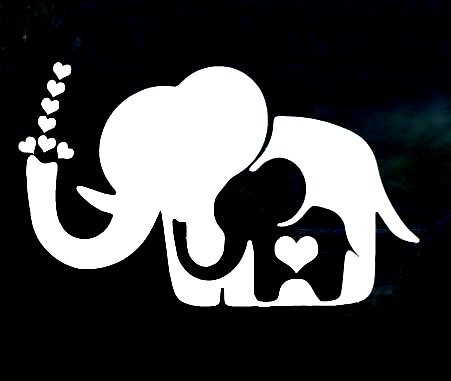 Elephant Decal Mom and Baby Elephant Sticker - Pro Sport Stickers