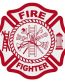FIRE FIGHTER WHITE AND RED CROSS STICKER