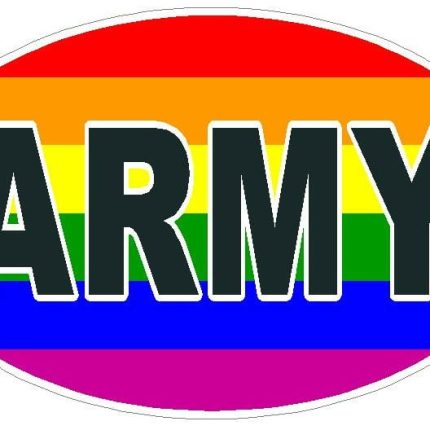 FLAG GAY OVAL ARMY DECAL