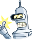 futurama tv show cartoon bender sticker 3