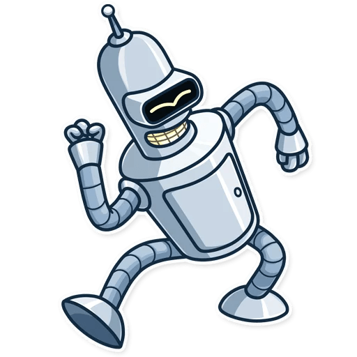 futurama tv show cartoon bender sticker 8