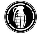 GRENADE ROUND B&W STICKER