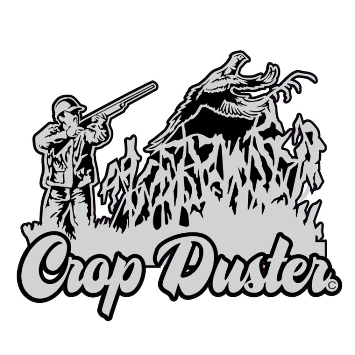 GRAY BLACK WHITE crop duster sticker