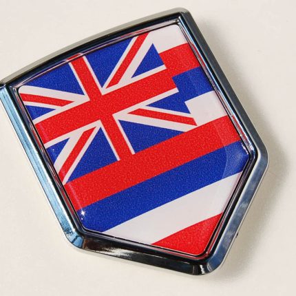 Hawaii Flag Crest Hawaiian Car Chrome Emblem Decal Sticker