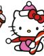 Hello K with Cane and Cupcake Sticker