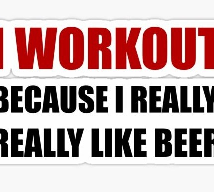 I WORKOUT BECAUSE I REALLY REALLY LIKE BEER STICKER