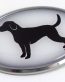 Labrador 3D Adhesive Oval Chrome Pet Emblem