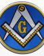 Mason Dome 3D BLUE Chrome Background Adhesive Car Badge