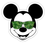 mickey with weed shades sticker