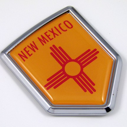 new mexico US state flag domed chrome emblem car badge decal