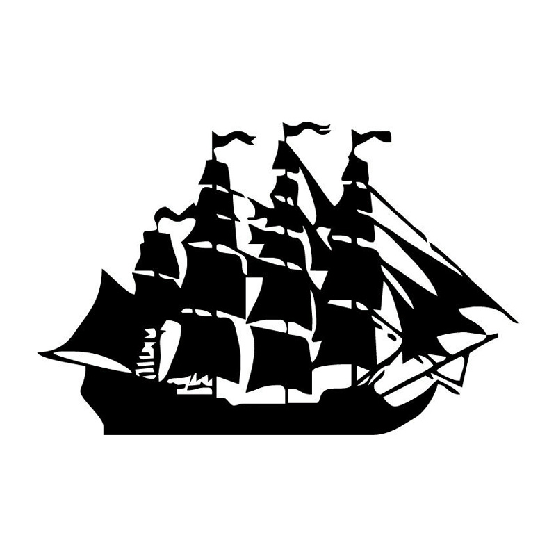 Old Pirate Sailing Boat Sticker - Pro Sport Stickers