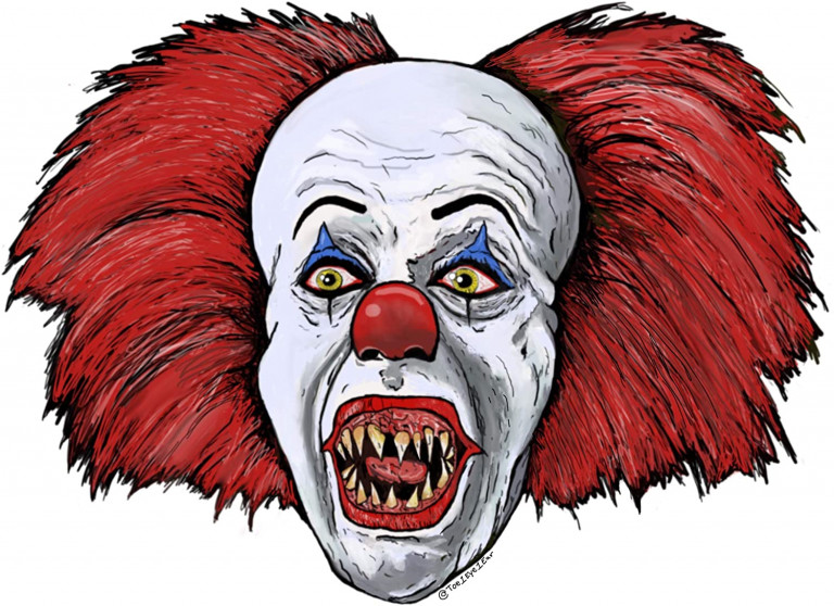 PENNYWISE HEAD SHOT COLOR HORROR STICKER 99 - Pro Sport Stickers