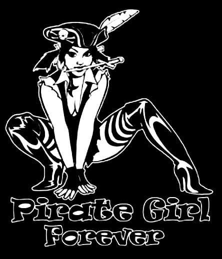 Pirate Girl Forever Decal Sticker