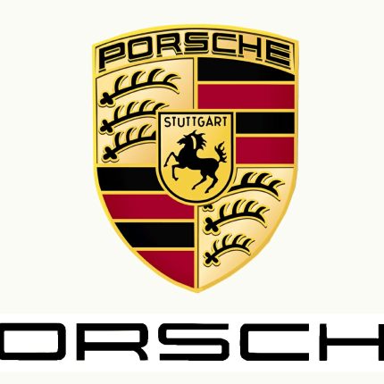 porsche cars logo WITH TEXT STICKER