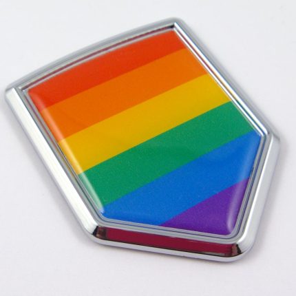 Pride Shield 3D Adhesive Automobile Chrome Emblem