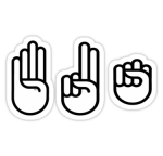 sign language 420 sticker