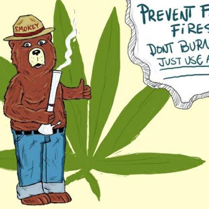 smokey the bear bong sticker