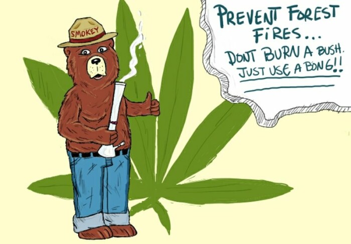 smokey the bear bong sticker