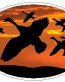 Oval Flying Ducks Decal