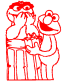 Oscar and Elmo decal