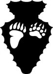 Arrow Head Two Bear Paws Decal