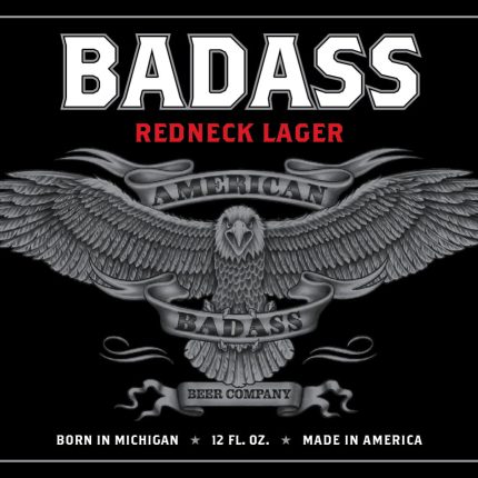 BADASS Redneck Lager Beer by Kid Rock Label Sticker