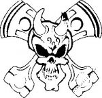 Biker Skull Decal 07