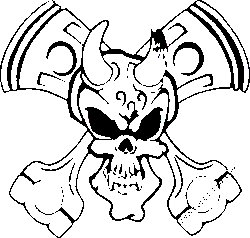 Biker Skull Decal 07