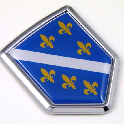 Bosnia Old Style 3D Adhesive Flag Crest Chrome Car Emblem