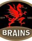 brains logo oval BOOZE sticker