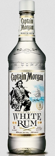 captain morgan white rum bottle shaped sticker