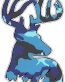 Deer Head Decal 44 - Camo Blue