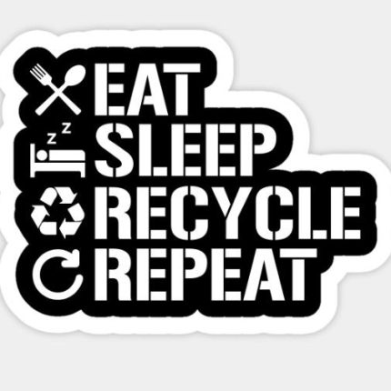 Eat Sleep Recycle Repeat Ecofriendly Environment Sticker