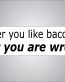 Either you like bacon or youre wrong bumper sticker