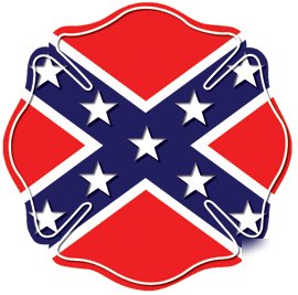 Firefighter confederate flag maltese cross decal - Pro Sport Stickers