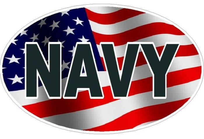 FLAG OVAL NAVY DECAL