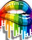 gay pride dripping lips sticker