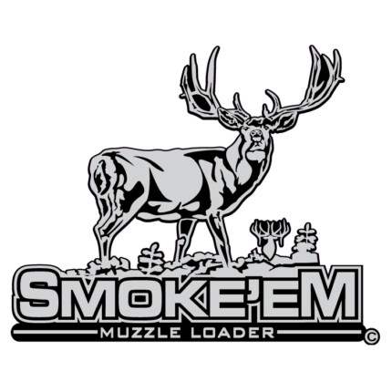 GRAY BLACK WHITE Smoke Em Muzzleloader Mule Deer Decal