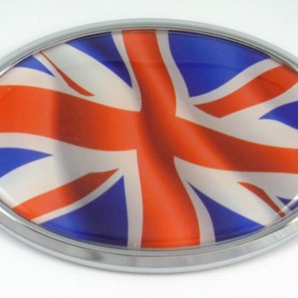 Great Brittian Oval Flag 3D Chrome Emblem