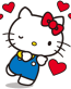 HELLO K WITH HEARTS STICKER