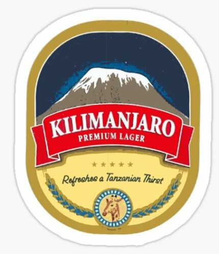 kilimanjaro beer label sticker
